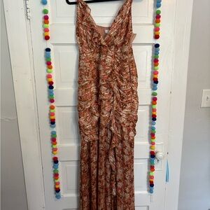 Floral Ruched Maxi Dress
